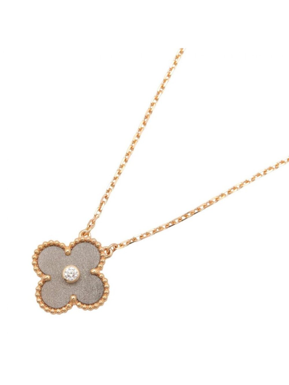 Van Cleef & Arpels Necklace Vintage Alhambra 42 46.5 cm 18k Pink Gold Diamond - Picture 1 of 7
